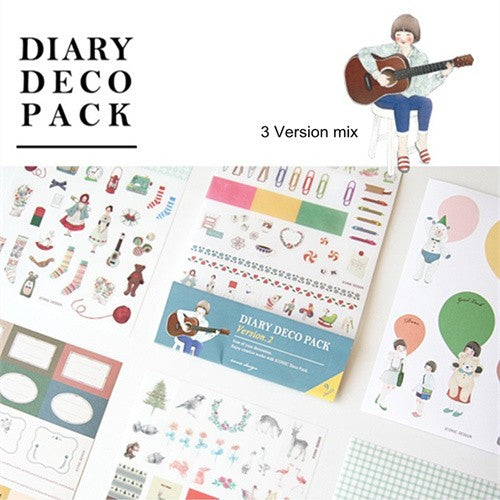 3-Pack Lady Diary Art Deco Stickers