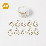 Metal Paperclips - Teardrop Shape Gold Paperclip