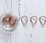 Metal Paperclips - Teardrop Shape Gold Paperclip