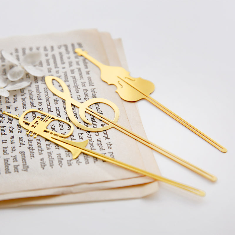 Bookmarkers - Musical Notes Gold Metal Bookmarks