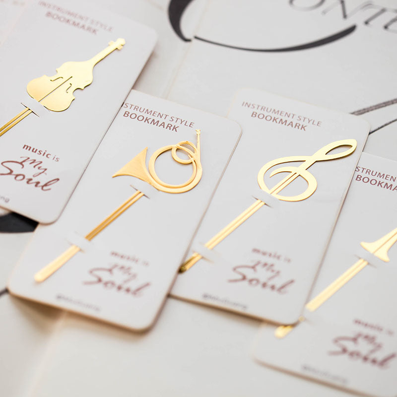 Bookmarkers - Musical Notes Gold Metal Bookmarks