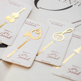 Bookmarkers - Musical Notes Gold Metal Bookmarks