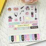 KSCRAFT Happy Unicorn Foil Gold Paper Planner Stickers