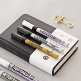 3-Piece White Gold Silver Writing Pen Markers