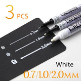 3-Piece White Gold Silver Writing Pen Markers