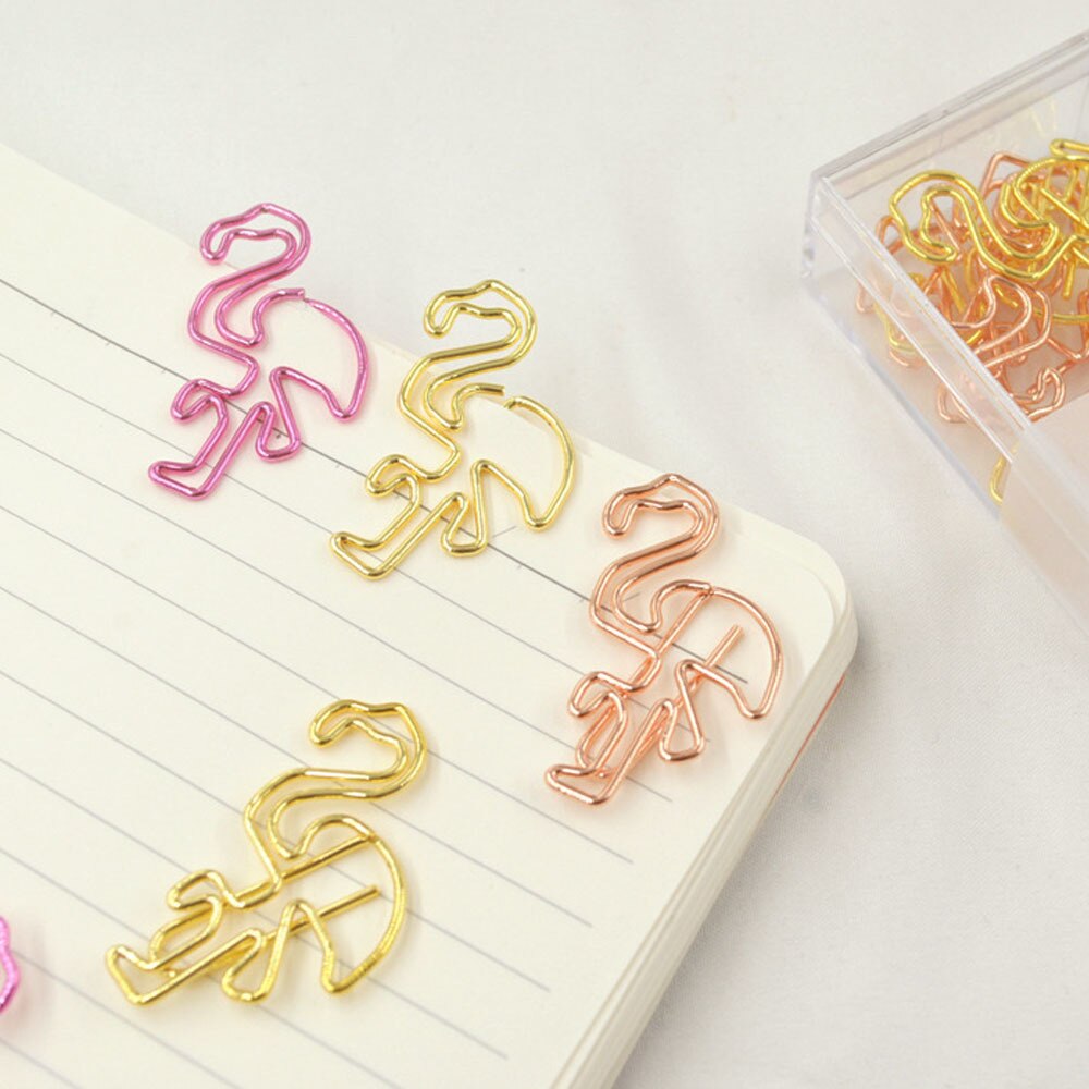 Golden Flamingo Paper Clips