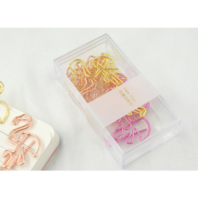 Golden Flamingo Paper Clips