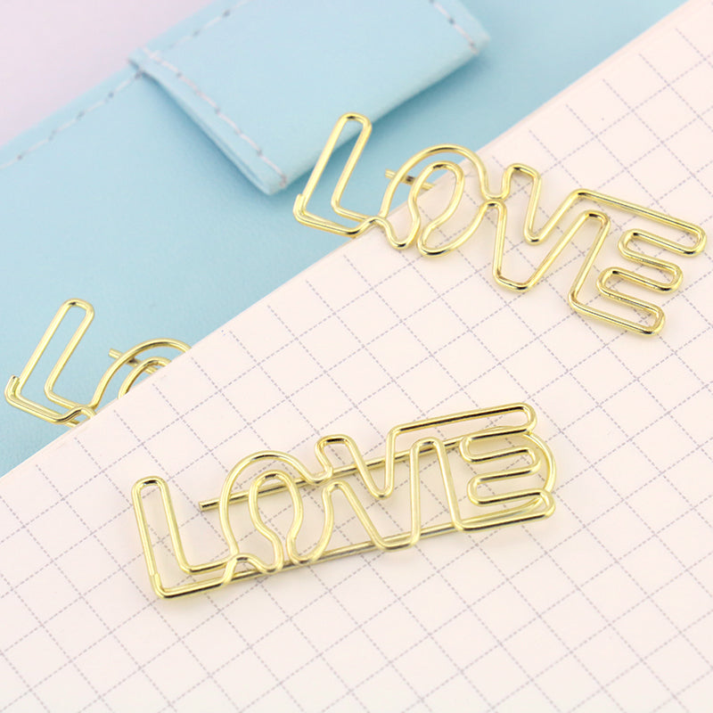 Paperclips - Gold Love Paper Clip