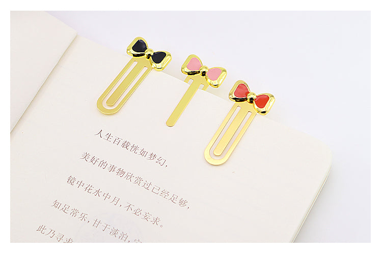 Metal Bookmarks - Valiosopa Gold Bow Bookmark